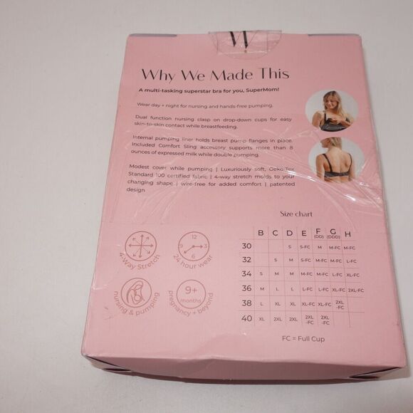 NEW Simple Wishes All-in-One SuperMom Nursing & Pumping Bra Black Women's Medium - Picture 7 of 10